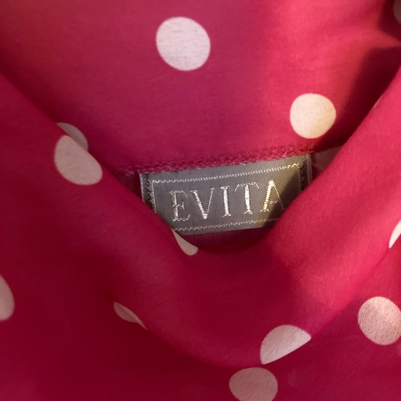 Vintage ÉVITA pink polka dot top - Picture 4 of 5